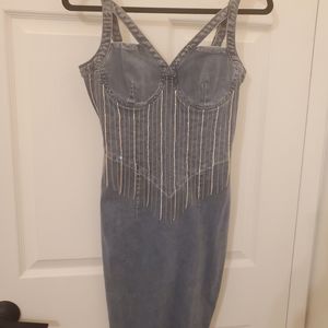 Denim Rhinestone Dress
